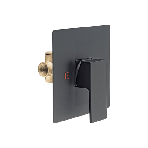 Monomando para regadera sin desviador, negro, FOSET KUBO | KUM-71M | 44267