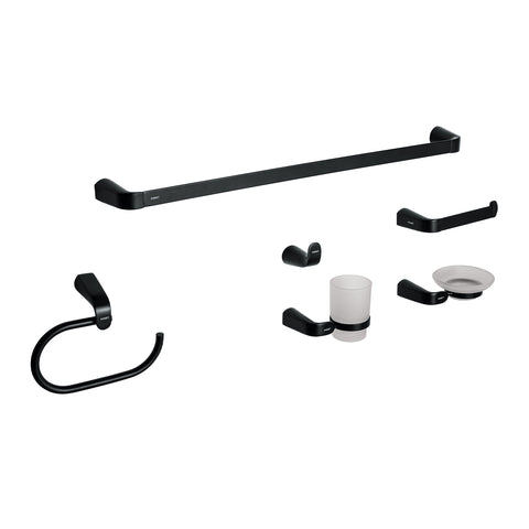 Juego de 6 accesorios para baño, negro, FOSET RIVIERA | RIA-7000M | 44277