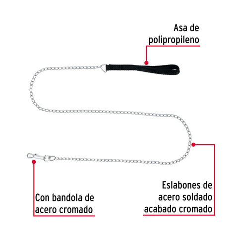 Cadena de paseo para perro de 1.2 m x 2 mm, FIERO | CAPE-20 | 44280