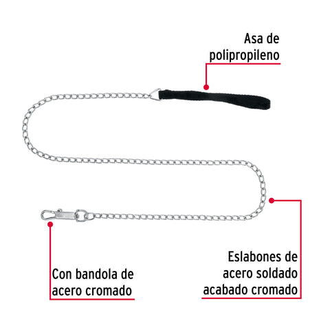Cadena de paseo para perro de 1.2 m x 2.5 mm, FIERO | CAPE-25 | 44281
