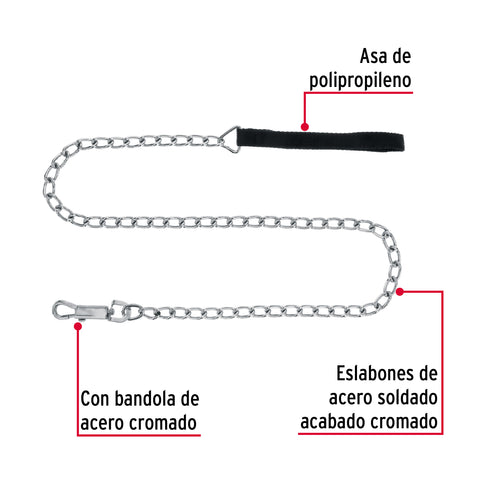 Cadena de paseo para perro de 1.2 m x 4 mm, FIERO | CAPE-40 | 44284