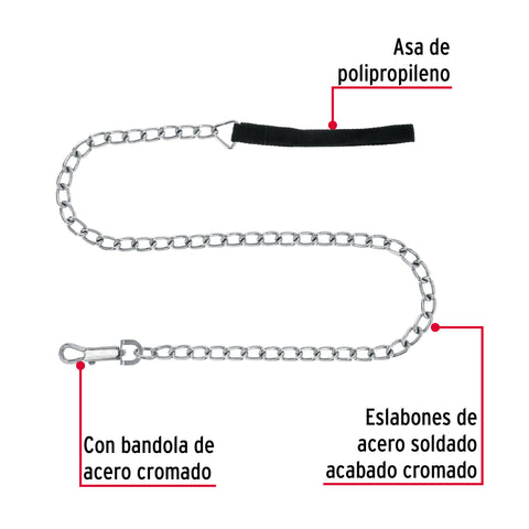Cadena de paseo para perro de 1.2 m x 4.5 mm, FIERO | CAPE-45 | 44285