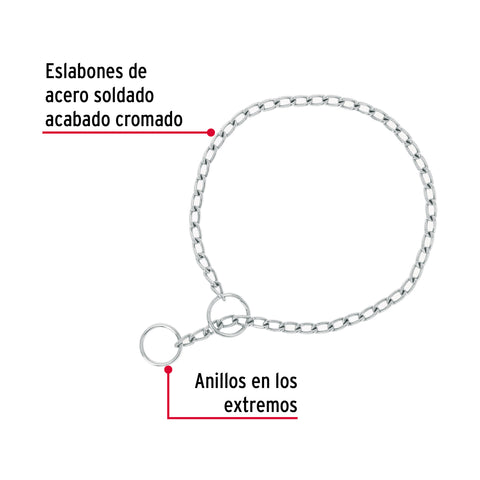 Collar de entrenamiento para perro, 45 cm, eslabón 2 mm | CACA-20 | 44289