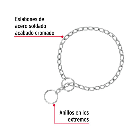 Collar de entrenamiento para perro, 45 cm, eslabón 2.5 mm | CACA-25 | 44290