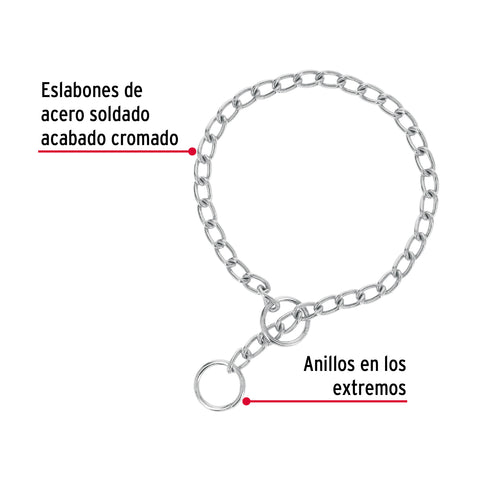 Collar de entrenamiento para perro, 50 cm, eslabón de 3 mm | CACA-30 | 44291