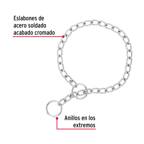 Collar de entrenamiento para perro, 55 cm, eslabón 3.5 mm | CACA-35 | 44292