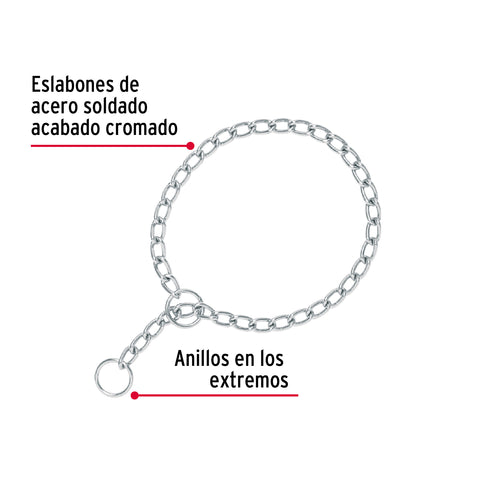 Collar de entrenamiento para perro, 60 cm, eslabón de 4 mm | CACA-40 | 44293