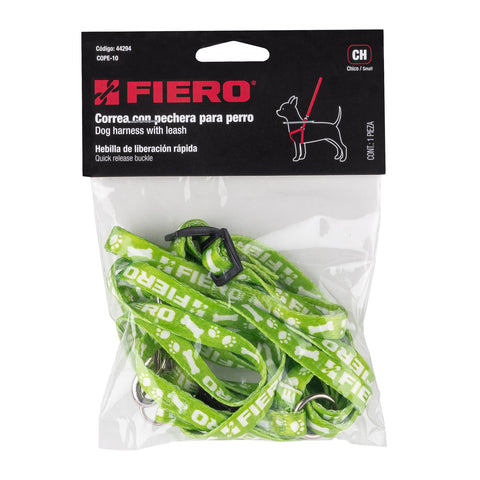 Correa con pechera para perro, 1 cm ancho, FIERO | COPE-10 | 44294
