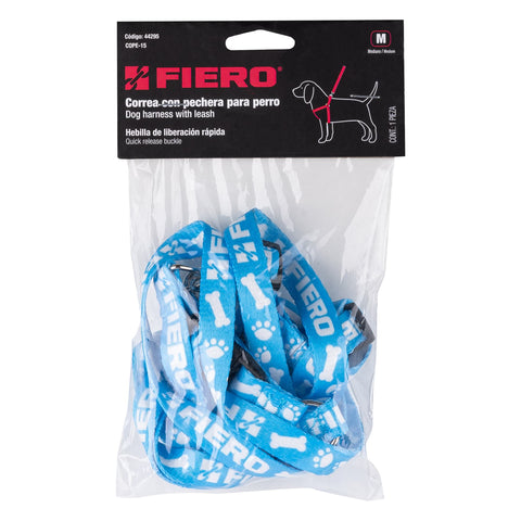Correa con pechera para perro, 1.5 cm ancho, FIERO | COPE-15 | 44295