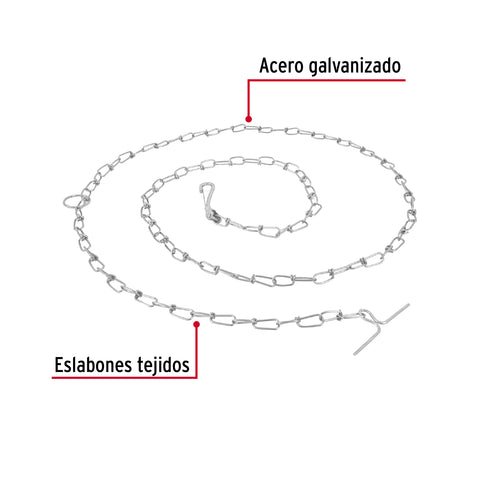 Cadena de 1.8 m de amarre para perro, 1.7 mm, FIERO | CAPE-20V | 44312