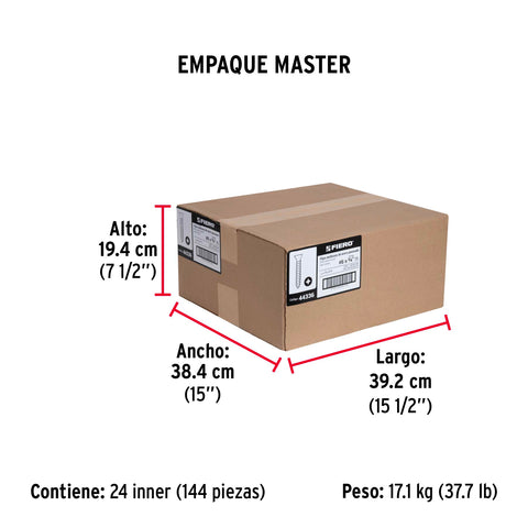 Bolsa con 100 pijas #6 x 3/4' multiusos, FIERO | PIJ-619 | 44336