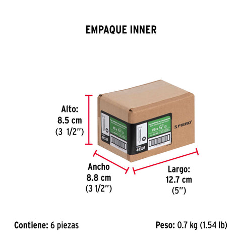 Bolsa con 100 pijas #6 x 3/4' multiusos, FIERO | PIJ-619 | 44336