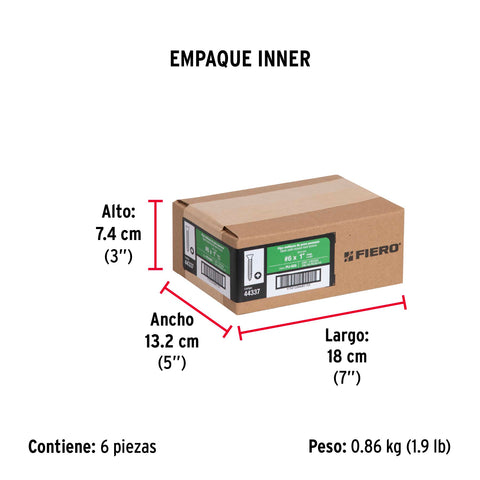 Bolsa con 100 pijas #6 x 1' multiusos, FIERO | PIJ-625 | 44337