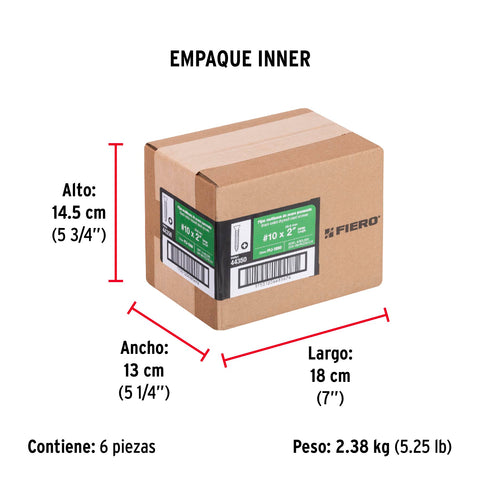 Bolsa con 100 pijas #10 x 2' multiusos, FIERO | PIJ-1050 | 44350
