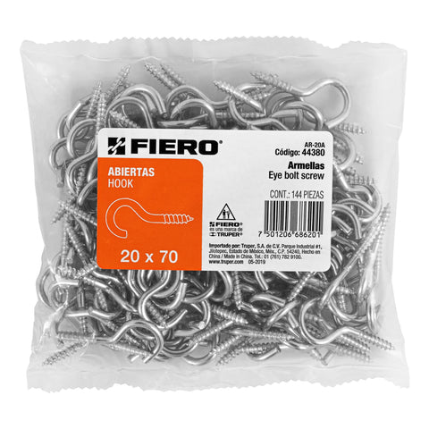 Bolsa con 144 armellas abiertas de 20 x 70, FIERO | AR-20A | 44380
