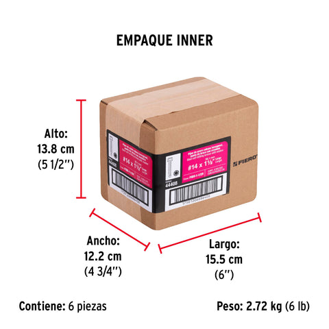 Bolsa con 50 pijas 1-1/2' hexagonal, punta broca con rondana | PIBR-1-1/2R | 44408
