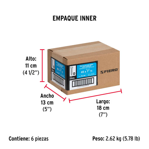 Bolsa con 200 pijas para lámina, #8 x 1', FIERO | PILA-8X1 | 44415
