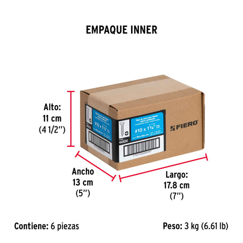 Bolsa con 150 pijas para lámina, #10 x 1-1/4', FIERO | PILA-10X1-1/4 | 44424