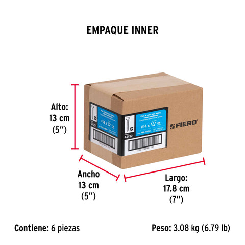 Bolsa con 100 pijas para lámina, #14 x 3/4', FIERO | PILA-14X3/4 | 44432