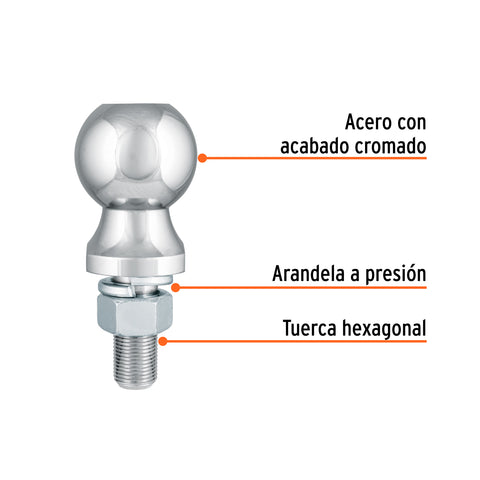 Bola de arrastre para remolque, 2', 3500 lb, Truper | BOLA-35 | 44440