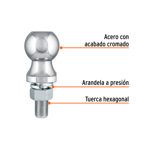 Bola de arrastre para remolque, 1-7/8', 2000 lb, Truper | BOLA-20 | 44441