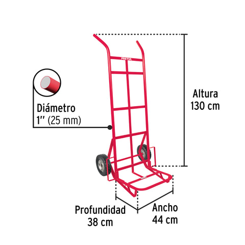 Diablo de carga de 300 kg, ruedas sólidas, doble balero | DIA-300 | 44477
