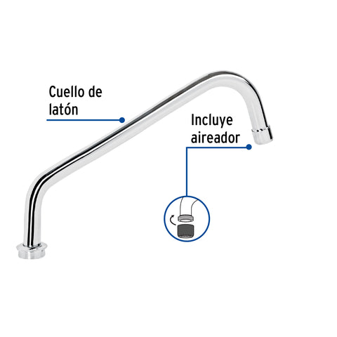 Cuello estándar para mezcladora de fregadero, cromo, AQUA | AQCR-86 | 44481