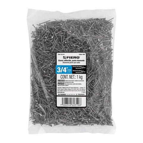 Bolsa con 1 kg de clavos alfilerillos de 3/4' con cabeza | CLA-3/4 | 44501
