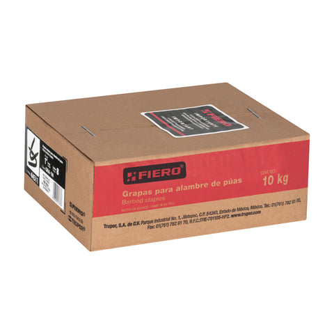 Caja con 10 kg de grapas 1' negras p/alambre de púas, FIERO | GRA-1N | 44511
