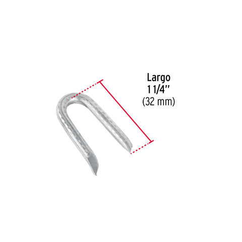 Caja con 10 kg grapas 1-1/4' galvanizadas p/alambre de púas | GRA-1-1/4G | 44514