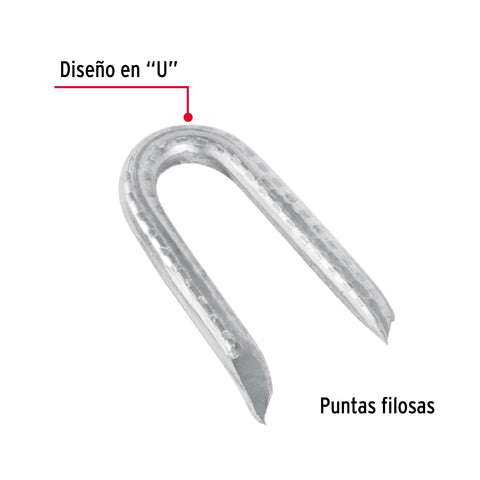 Caja con 10 kg grapas 1-1/4' galvanizadas p/alambre de púas | GRA-1-1/4G | 44514
