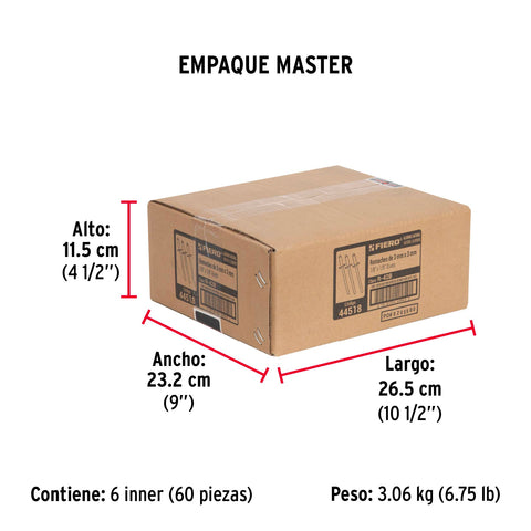 Bolsa con 50 remaches 1/8' x 1/8' de aluminio, ala 1/4' | R-42B | 44518