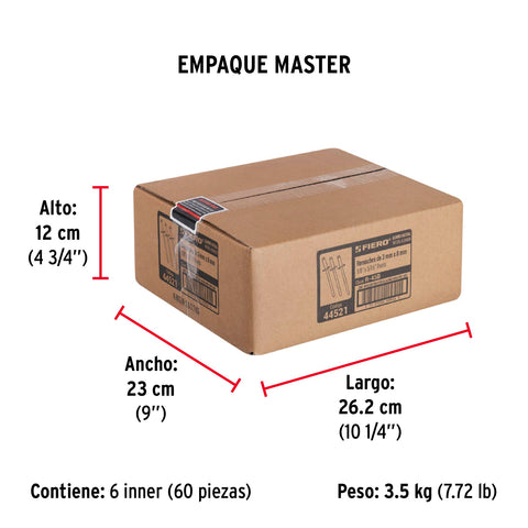 Bolsa con 50 remaches 1/8' x 5/16' de aluminio, ala 1/4' | R-45B | 44521