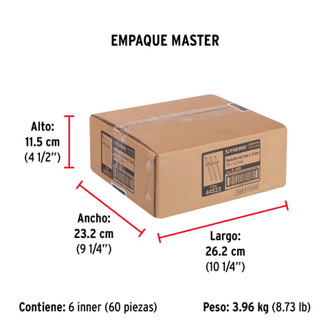 Bolsa con 50 remaches 1/8' x 1/2' de aluminio, ala 1/4 | R-48B | 44523