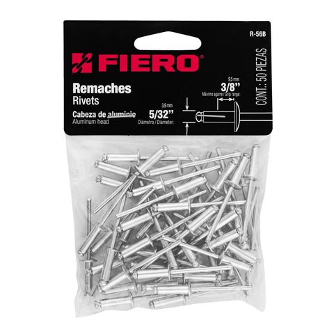 Bolsa con 50 remaches 5/32' x 3/8' de aluminio, ala 5/16' | R-56B | 44526