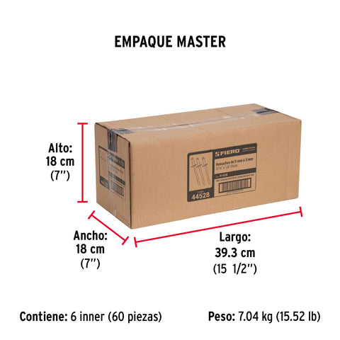 Bolsa con 50 remaches 3/16' x 1/8' de aluminio, ala 3/8' | R-62B | 44528