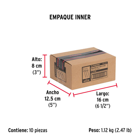 Bolsa con 50 remaches 3/16' x 1/8' de aluminio, ala 3/8' | R-62B | 44528