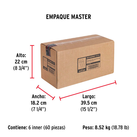 Bolsa con 50 remaches 3/16' x 3/8' de aluminio, ala 3/8' | R-66B | 44530