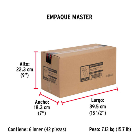 Bolsa con 50 remaches 3/16' x 5/8' de aluminio, ala 3/8' | R-610B | 44535