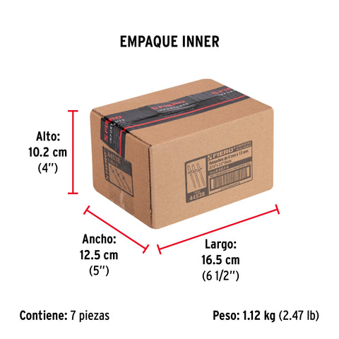 Bolsa con 50 remaches 3/16' x 1/2' de aluminio, ala 17/32' | R-68LF-B | 44538