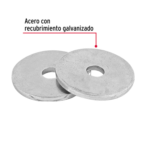 Bolsa de 1 kilo arandelas planas galvanizadas 1/8', FIERO | ARA-1/8 | 44540