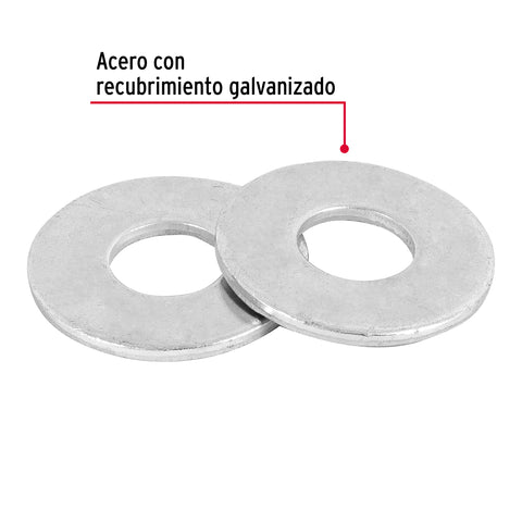 Bolsa de 1 kilo arandelas planas galvanizadas 7/16', FIERO | ARA-7/16 | 44546
