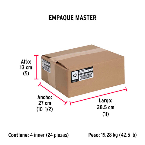 Bolsa con 50 tuercas 1/2' hexagonales de acero galvanizado | TUE-1/2 | 44552