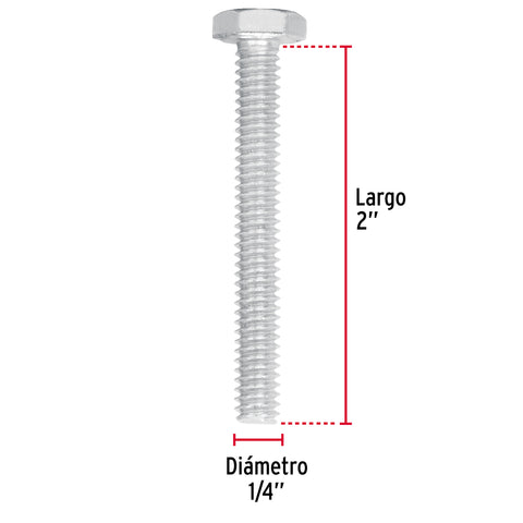 Bolsa con 60 tornillos 1/4' x 2' tipo máquina, FIERO | TORM-1/4X2 | 44561