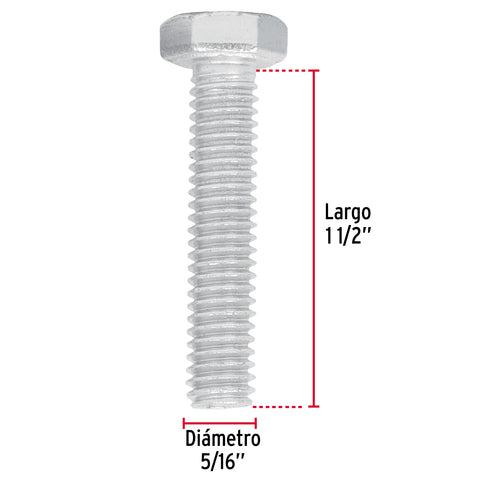 Bolsa con 50 tornillos 5/16' x 1-1/2' tipo máquina, FIERO | TORM-5/16X1-1/2 | 44568