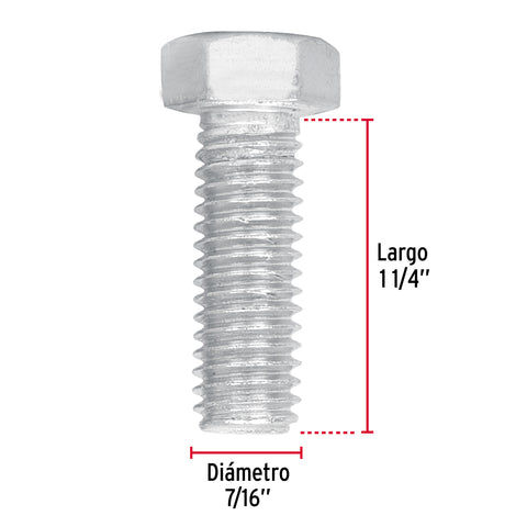 Bolsa con 50 tornillos 7/16' x 1-1/4' tipo máquina, FIERO | TORM-7/16X1-1/4 | 44584