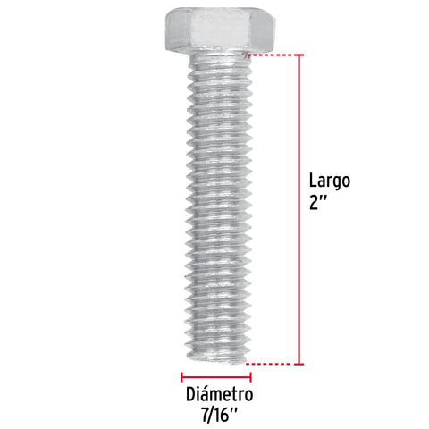 Bolsa con 40 tornillos 7/16' x 2' tipo máquina, FIERO | TORM-7/16X2 | 44586