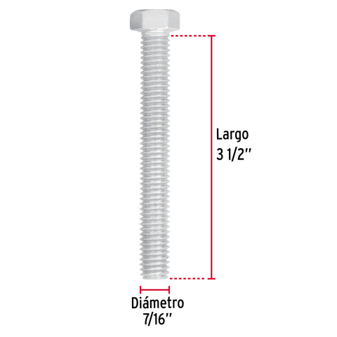 Bolsa con 20 tornillos 7/16' x 3-1/2' tipo máquina, FIERO | TORM-7/16X3-1/2 | 44589