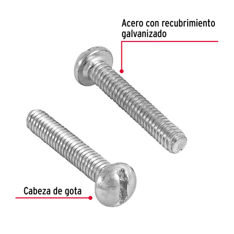Bolsa con 500 tornillos 1/8' x 3/4' tipo estufa, FIERO | TORE-1/8X3/4 | 44601