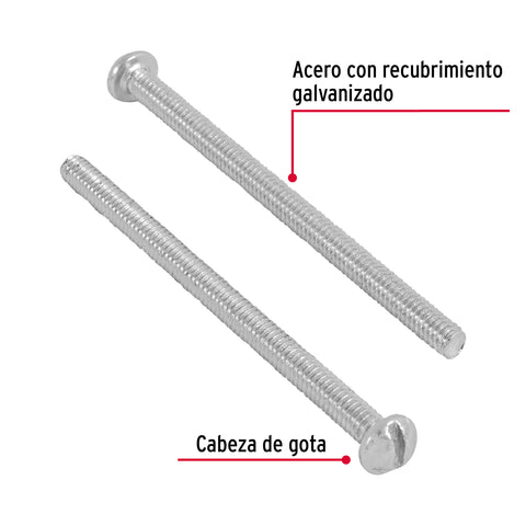 Bolsa con 250 tornillos 1/8' x 2' tipo estufa, FIERO | TORE-1/8X2 | 44605